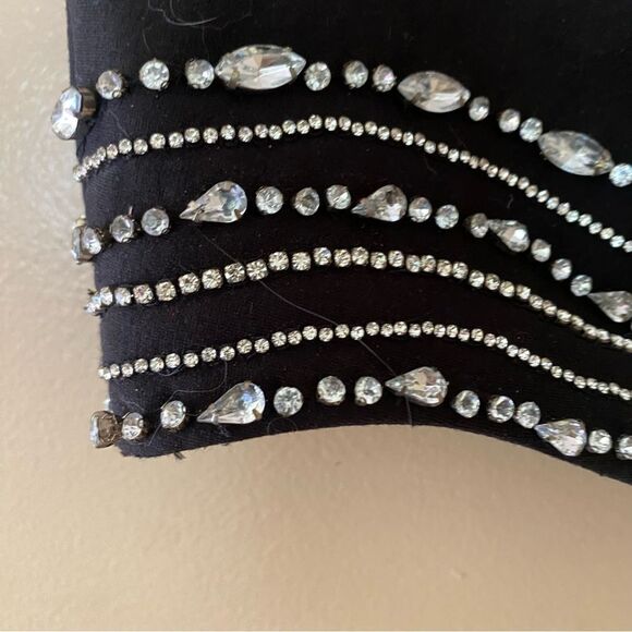NWT NBD Bruna Embellished Bra Top Black silver rhinestone cropped Revolve S - Picture 12 of 12